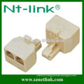 Hot sale White or ivory 6p4c modular duplex jack